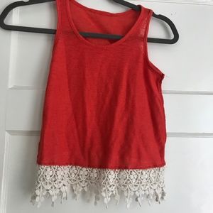 Orange and White tank